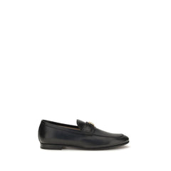 Valentino Garavani Black Calf Leather Bos Taurus Slip-On Loafers