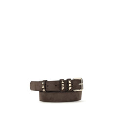 Valentino Garavani Brown Suede Leather Regular Belt