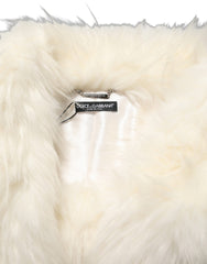 Dolce & Gabbana White Faux Fur Long Sleeves Coat Jacket