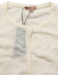 Ermanno Scervino White Knit Cropped Wool Cardigan Sweater