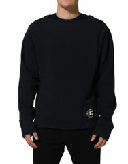 Dolce & Gabbana Dark Blue Logo Cotton Sweatshirt Sweater