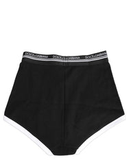 Dolce & Gabbana Black White Logo Waistband Coulotte Panty Underwear