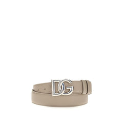 Dolce & Gabbana Gray Calf Leather Bos Taurus Regular Belt
