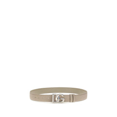 Dolce & Gabbana Gray Calf Leather Bos Taurus Regular Belt
