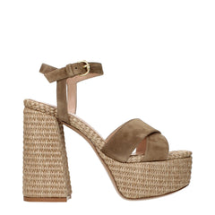 Gianvito Rossi Brown Leather Platform Sandals