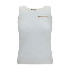 Balenciaga White Cotton Tank Tops