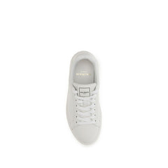 Balmain White Calf Leather Bos Taurus Athletic Sneakers