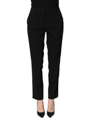 Dolce & Gabbana Black HighWaist Straight Dress Trouser Pants