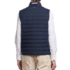 Herno Blue Linen Sleeveless Jacket