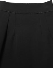 Dolce & Gabbana Black Nylon High Waist Fit Sheath Mini Skirt