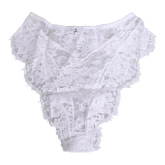Dolce & Gabbana White Floral Lace Low Rise Panty Underwear