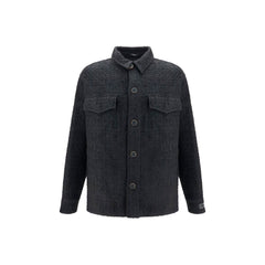 Balmain Black Cotton Full-Length Jacket