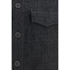 Balmain Black Cotton Full-Length Jacket