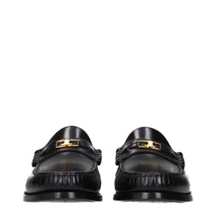 Celine Black Leather Slip-On Loafers