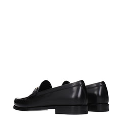 Celine Black Leather Slip-On Loafers