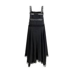 Ganni Black Silk Cocktail Dress