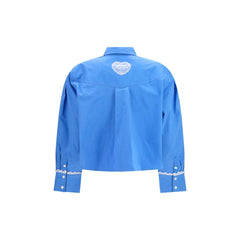 Ganni Blue Cotton Pattern Shirt
