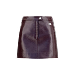 Courrèges Bordeaux Cotton Mini Skirt