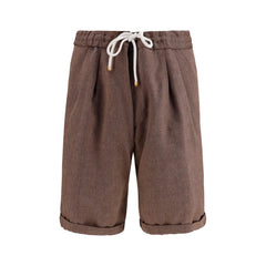 Brunello Cucinelli Brown Linen Bermuda Shorts