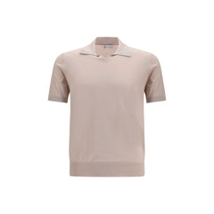Brunello Cucinelli Beige Cotton Polo Shirt