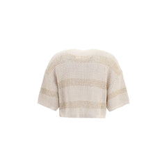 Brunello Cucinelli Beige Cotton Cardigan