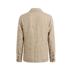 Malo Beige Linen Men Jacket