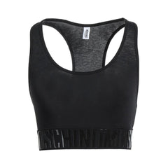 Moschino Black Cotton Sport Bra