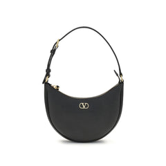 Valentino Garavani Black Calf Leather Bos Taurus Shoulder Bag