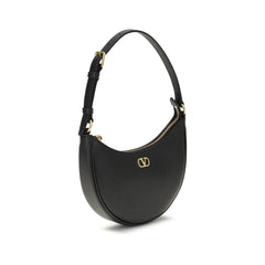 Valentino Garavani Black Calf Leather Bos Taurus Shoulder Bag