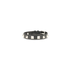 Valentino Garavani Black Calf Leather Bos Taurus Bracelet
