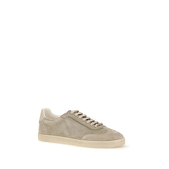 Brunello Cucinelli Beige Calf Leather Bos Taurus Sneakers