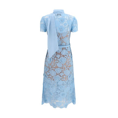 Self-Portrait Blue Polyester Casual Dress