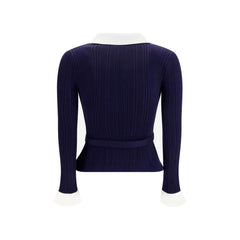 Self-Portrait Blue Polyamide Cardigan
