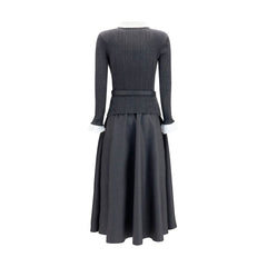 Self-Portrait Gray Polyamide Casual Dress