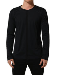 Dolce & Gabbana Dark Blue Cotton Round Neck Pullover Sweater