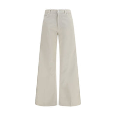 Haikure White Cotton Relaxed Fit Jeans