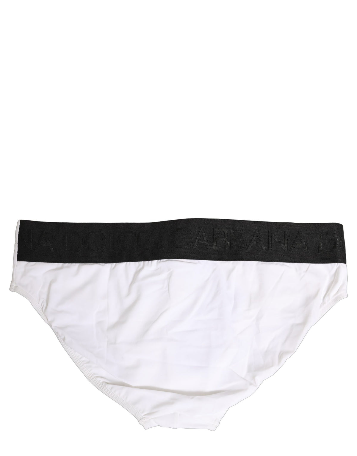 Dolce & Gabbana White Stretch Drawstring Swim Brief Swimwear