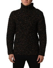 Dolce & Gabbana Brown Wool Knit Turtleneck Pullover Sweater