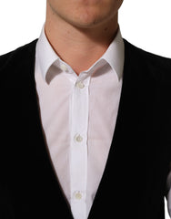 Dolce & Gabbana Black Wool Blend Waistcoat Formal Dress Vest