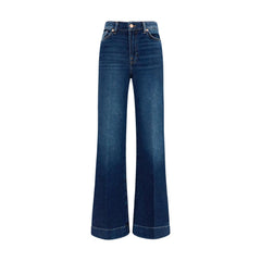 7FOR Blue Cotton Flared Jeans