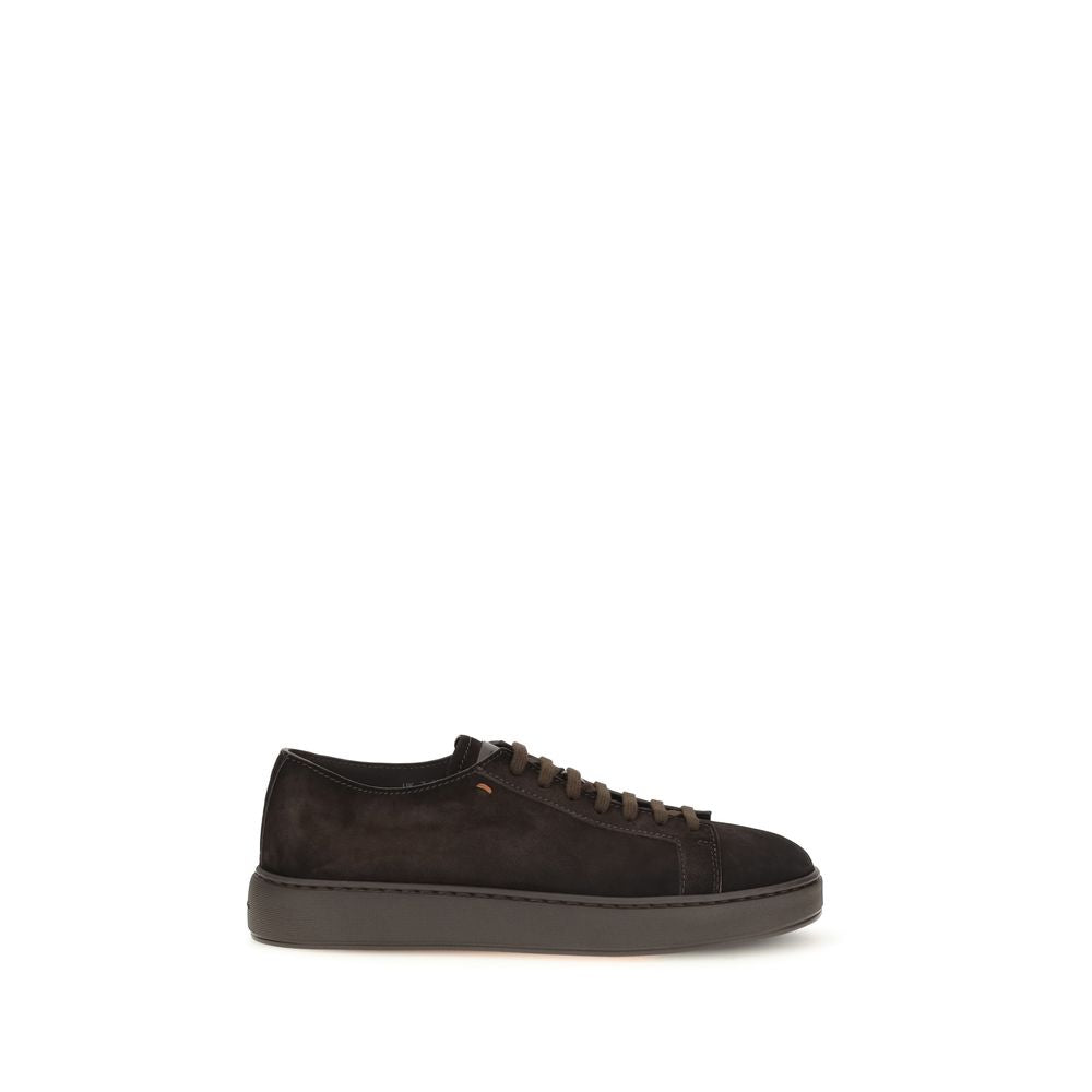 Santoni Brown Calf Leather Bos Taurus Sneakers