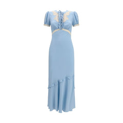 Self-Portrait Blue Viscose Casual Dress