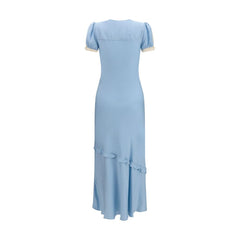 Self-Portrait Blue Viscose Casual Dress