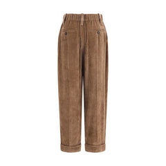 Brunello Cucinelli Brown Viscose Casual Pants