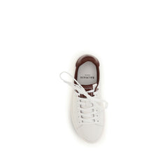 Balmain White Calf Leather Bos Taurus Athletic Sneakers