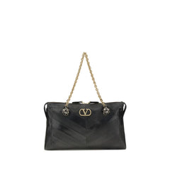 Valentino Garavani Black Lamb Ovis Aries Aries Shoulder Bag