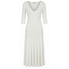 Malo White Cotton Women Dress