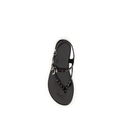 Chloé Black Calf Leather Bos Taurus Flat Sandals