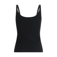 Off-White Black Cotton Sleeveles T-Shirt