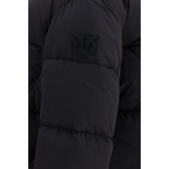 PINKO Black Nylon Full-Length Jacket